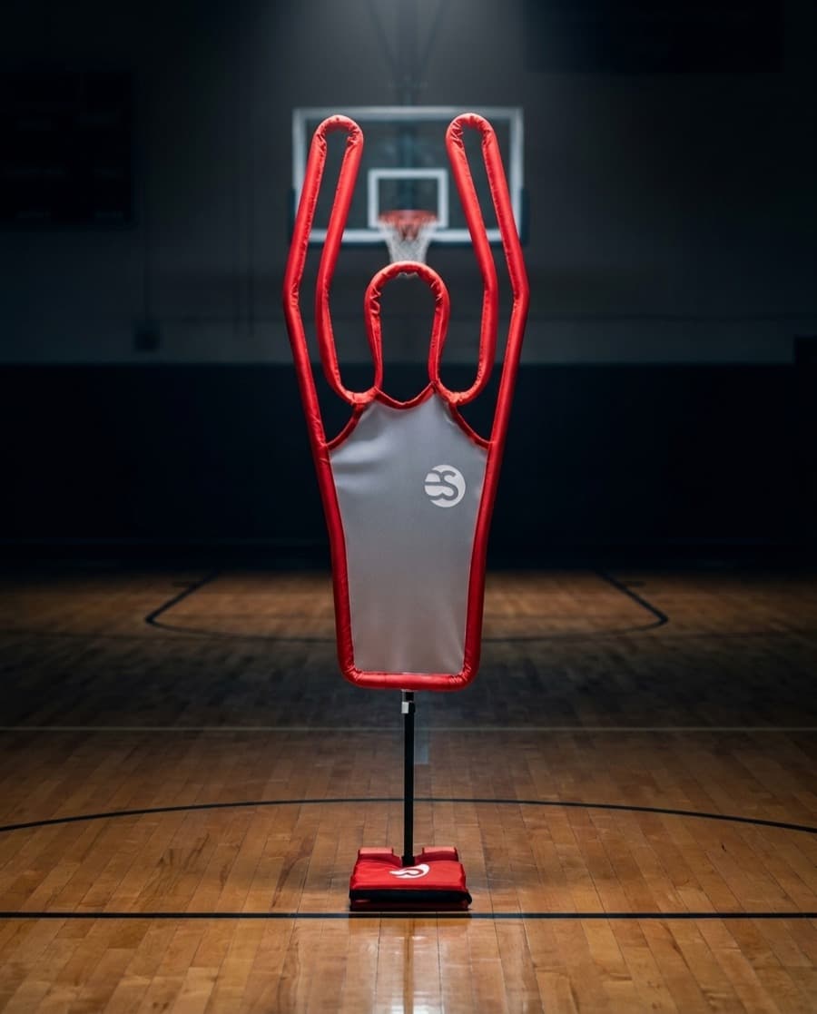 Mannequin d'entraînement de basketball EnovSport sur un terrain