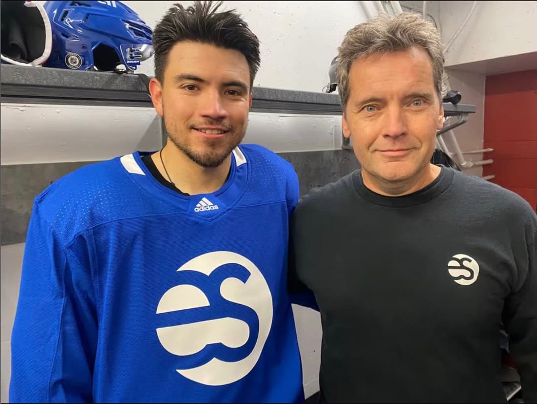 Nick Suzuki et Stéphane Asselin, fondateur d'EnovSport
